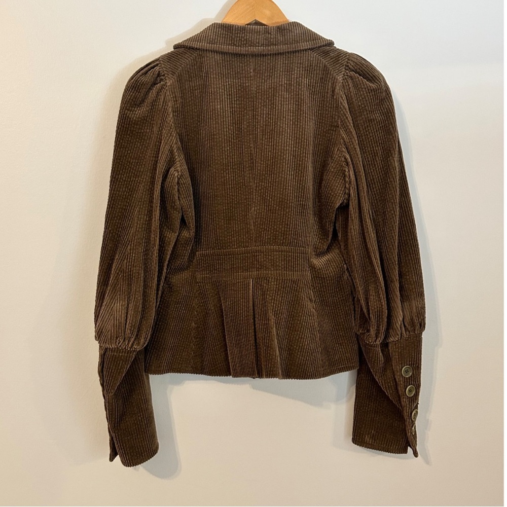 Max Studio Button Accent Puff Sleeve Corduroy Bla… - image 2
